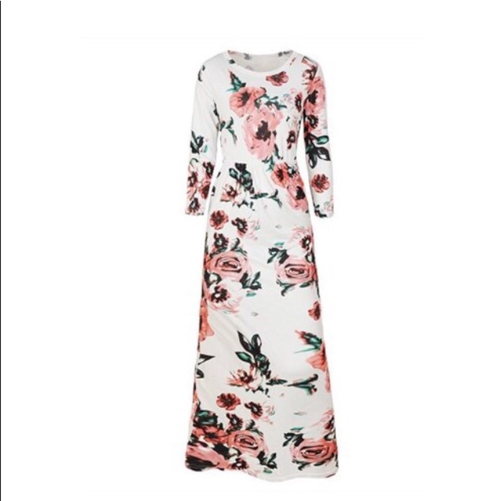 Floral printed, round neck, long sleeves two side